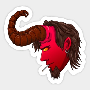 Smoking demon Sticker